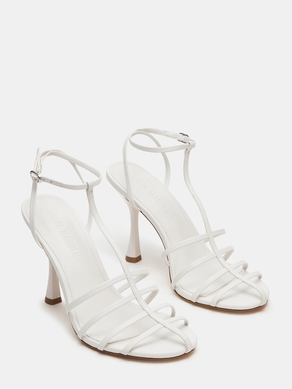 Steve Madden Tildah White Strappy High-Heel Sandals